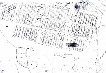 Hoddle’s plan of Williamstown indicating names of grantees