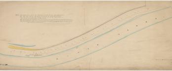 Historic plan of the Yarra River, watercolour drawing, 1869
