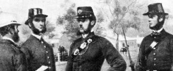 Black and white photo of Victoria Police in uniform from 1860