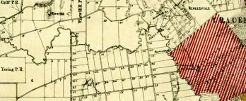 Detail of a colour map PROV, VPRS 8168/P5 Historic Plan Collection, LC (1)90: Evelyn