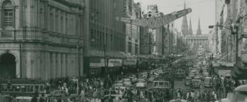 black and white photo of crowds at Moomba
