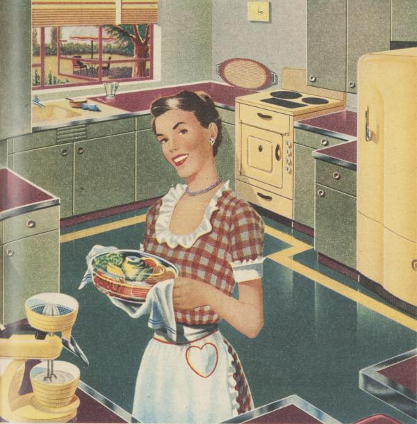 1950s advertising a woman cooking